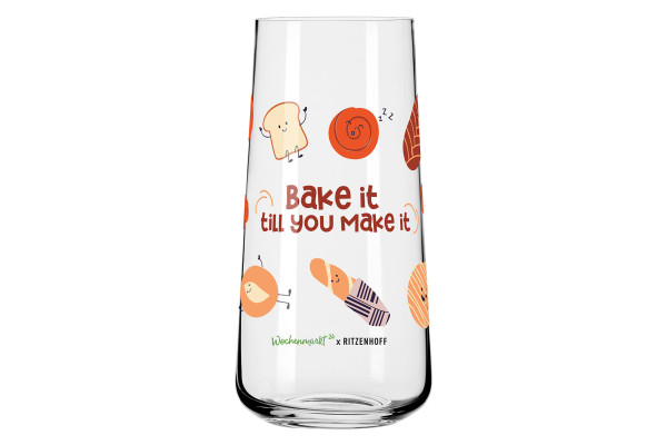 Wochenmarkt24 Trinkglas Limited Edition "Bake it"