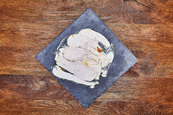 Hähnchen in Aspik / süssliche Sülze mit Speisegelatine vom Schwein